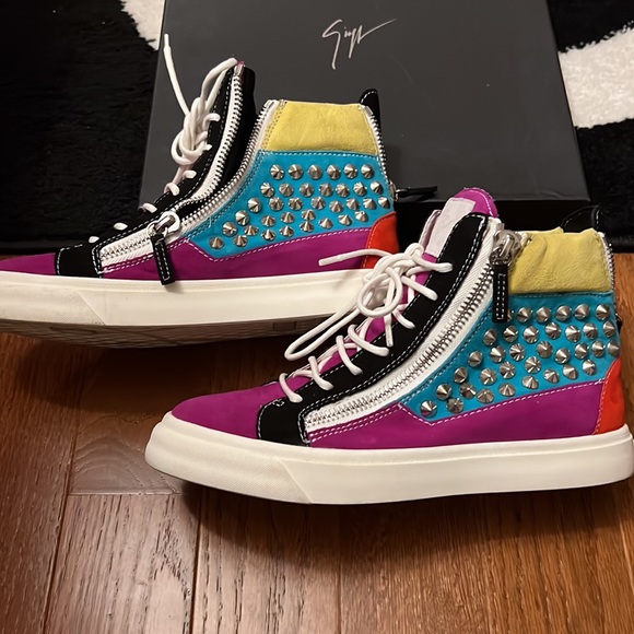 Giuseppe Zanotti multicolor studded sneakers size 8/38 - Picture 2 of 2